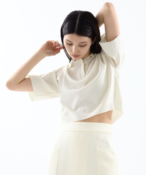 WRAPINKNOT（ラッピンノット）の「【WRAPINKNOT/ラッピンノット】《STUDIOUS別注》POLO KNIT TOPS/ニットトップス（ニット/セーター・レディース・ホワイト/ブラック・FREE）」の6枚目の写真