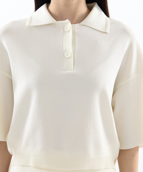 WRAPINKNOT（ラッピンノット）の「【WRAPINKNOT/ラッピンノット】《STUDIOUS別注》POLO KNIT TOPS/ニットトップス（ニット/セーター・レディース・ホワイト/ブラック・FREE）」の11枚目の写真