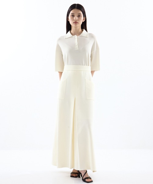 WRAPINKNOT（ラッピンノット）の「【WRAPINKNOT/ラッピンノット】《STUDIOUS別注》POLO KNIT TOPS/ニットトップス（ニット/セーター・レディース・ホワイト/ブラック・FREE）」の14枚目の写真