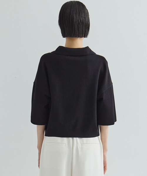 WRAPINKNOT（ラッピンノット）の「【WRAPINKNOT/ラッピンノット】《STUDIOUS別注》POLO KNIT TOPS/ニットトップス（ニット/セーター・レディース・ホワイト/ブラック・FREE）」の20枚目の写真