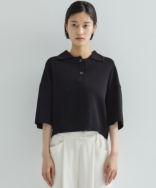 WRAPINKNOT（ラッピンノット）の「【WRAPINKNOT/ラッピンノット】《STUDIOUS別注》POLO KNIT TOPS/ニットトップス（ニット/セーター・レディース・ホワイト/ブラック・FREE）」の18枚目の写真