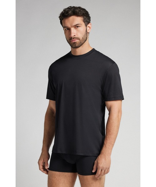 Intimissimi(インティミッシミ)の「マーセライズド Superlight Premium コットン Tシャツ(Tシャツ/カットソー・メンズ・ネイビー系1/ブラック/ホワイト/ダークグリーン/ベージュ・XL/S/M/L)」の11枚目の写真