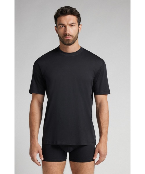 Intimissimi(インティミッシミ)の「マーセライズド Superlight Premium コットン Tシャツ(Tシャツ/カットソー・メンズ・ネイビー系1/ブラック/ホワイト/ダークグリーン/ベージュ・XL/S/M/L)」の12枚目の写真