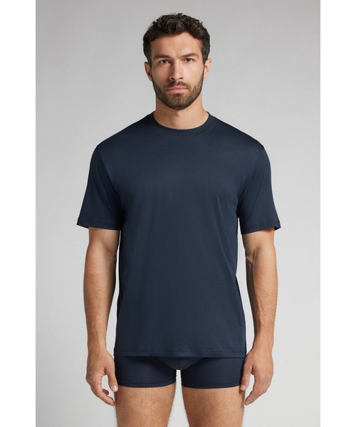 Intimissimi(インティミッシミ)の「マーセライズド Superlight Premium コットン Tシャツ(Tシャツ/カットソー・メンズ・ネイビー系1/ブラック/ホワイト/ダークグリーン/ベージュ・XL/S/M/L)」の17枚目の写真