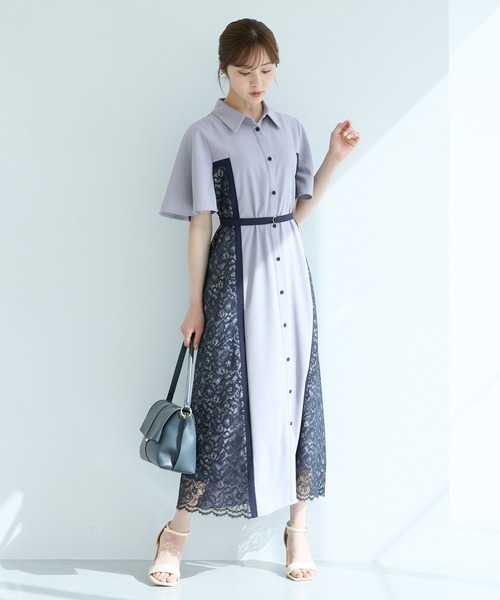 Andemiu（アンデミュウ）の「サイドレースキリカエワンピース半袖499169（ワンピース・レディース・ホワイト/ブルー/ネイビー/ネイビー×ホワイト/ネイビー系9・FREE）」の22枚目の写真