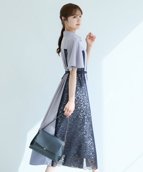 Andemiu（アンデミュウ）の「サイドレースキリカエワンピース半袖499169（ワンピース・レディース・ホワイト/ブルー/ネイビー/ネイビー×ホワイト/ネイビー系9・FREE）」の19枚目の写真