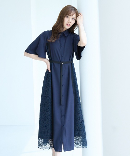 Andemiu（アンデミュウ）の「サイドレースキリカエワンピース半袖499169（ワンピース・レディース・ホワイト/ブルー/ネイビー/ネイビー×ホワイト/ネイビー系9・FREE）」の17枚目の写真