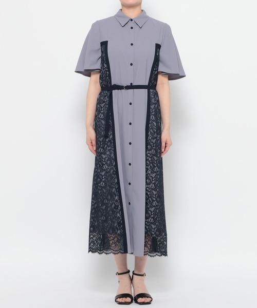 Andemiu（アンデミュウ）の「サイドレースキリカエワンピース半袖499169（ワンピース・レディース・ホワイト/ブルー/ネイビー/ネイビー×ホワイト/ネイビー系9・FREE）」の15枚目の写真