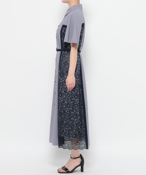 Andemiu（アンデミュウ）の「サイドレースキリカエワンピース半袖499169（ワンピース・レディース・ホワイト/ブルー/ネイビー/ネイビー×ホワイト/ネイビー系9・FREE）」の14枚目の写真