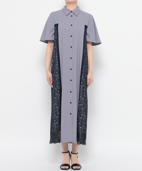 Andemiu（アンデミュウ）の「サイドレースキリカエワンピース半袖499169（ワンピース・レディース・ホワイト/ブルー/ネイビー/ネイビー×ホワイト/ネイビー系9・FREE）」の12枚目の写真