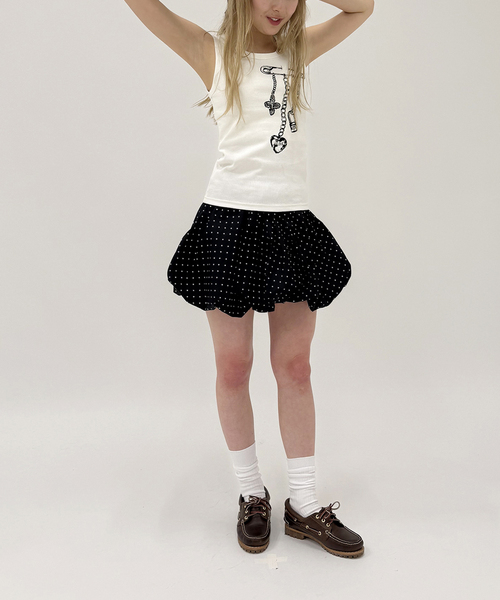 Oriens JOURNAL STANDARD（オリエンス ジャーナルスタンダード）の「チャームグラフィック タンクトップ（タンクトップ・レディース・ブラック/ホワイト・FREE）」の22枚目の写真