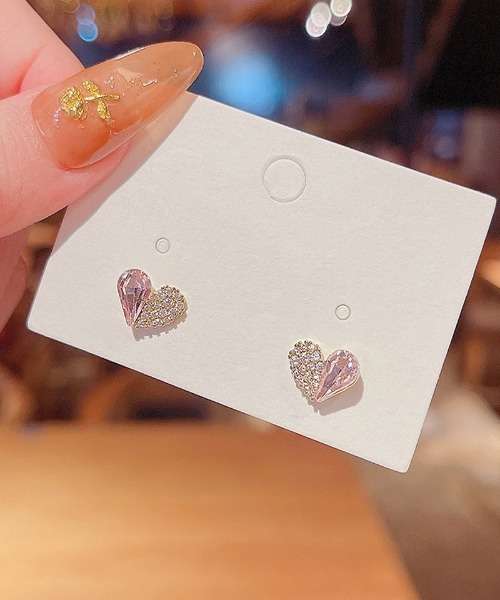 shoppinggo(ショッピングゴー)の「ピアス ピンクハート 可愛いピアス(ピアス(片耳用)・レディース・ゴールド/ピンク・FREE)」の1枚目の写真