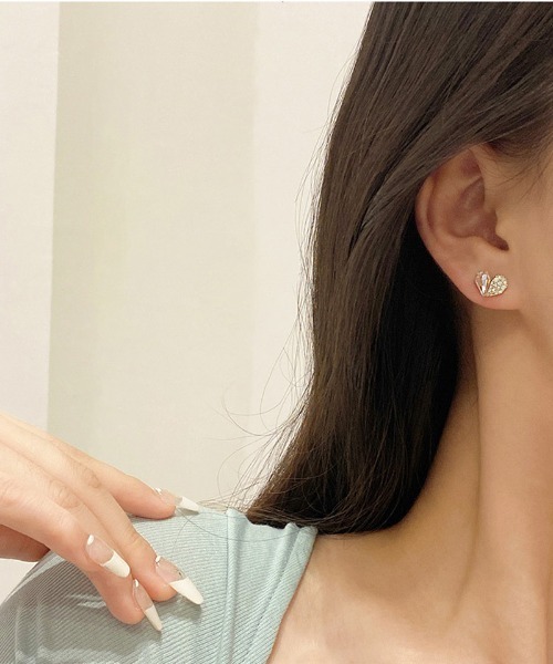 shoppinggo(ショッピングゴー)の「ピアス ピンクハート 可愛いピアス(ピアス(片耳用)・レディース・ゴールド/ピンク・FREE)」の5枚目の写真