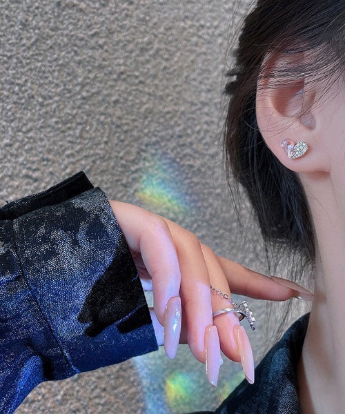 shoppinggo(ショッピングゴー)の「ピアス ピンクハート 可愛いピアス(ピアス(片耳用)・レディース・ゴールド/ピンク・FREE)」の4枚目の写真