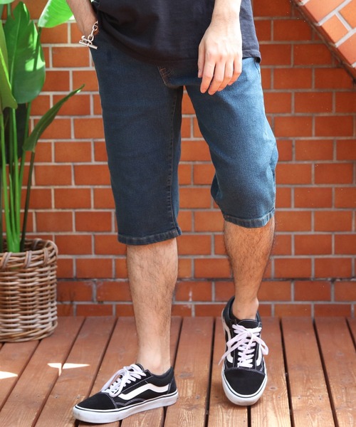 OUTDOOR PRODUCTS(アウトドアプロダクツ)の「OUTDOOR PRODUCTS ストレッチデニムショートパンツ(デニムパンツ・メンズ・ネイビー/サックスブルー/ブルー・SMALL/MEDIUM/X-LARGE/LARGE)」の3枚目の写真