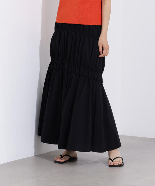N.（N. Natural Beauty Basic）（エヌエヌナチュラルビューティーベーシック）の「【PS/低身長サイズ】切替ギャザースカート（スカート・レディース・オフホワイト/ブラック・MEDIUM/PS）」の11枚目の写真