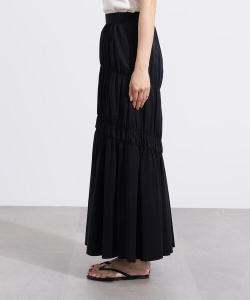 N.（N. Natural Beauty Basic）（エヌエヌナチュラルビューティーベーシック）の「【PS/低身長サイズ】切替ギャザースカート（スカート・レディース・オフホワイト/ブラック・MEDIUM/PS）」の13枚目の写真