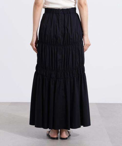 N.（N. Natural Beauty Basic）（エヌエヌナチュラルビューティーベーシック）の「【PS/低身長サイズ】切替ギャザースカート（スカート・レディース・オフホワイト/ブラック・MEDIUM/PS）」の14枚目の写真