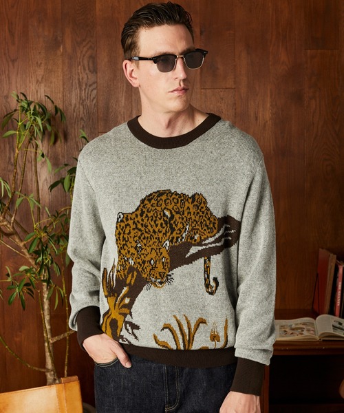 schott（ショット）の「Schott/ショット/50'S KNIT/フィフティーズ ニット（ニット/セーター・メンズ・ブラック/ブラウン・XL/L/M）」の2枚目の写真