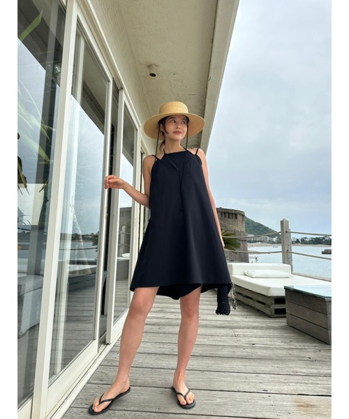 TRUNC(トランクエイティーエイト)の「Waterlike Layered Rompers(サロペット/オーバーオール・レディース・アイボリー/ブラック/ネイビー・FREE)」の5枚目の写真