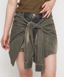 LAGUA GEM | WRAP SLEEVE デニムショートパンツ(デニムパンツ)