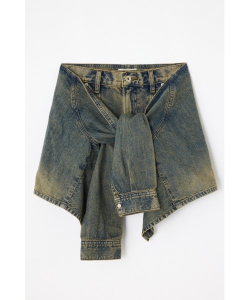 LAGUA GEM(ラグアジェム)の「WRAP SLEEVE デニムショートパンツ(デニムパンツ・レディース・ブルー/ブラック・X-SMALL/SMALL/MEDIUM)」の21枚目の写真