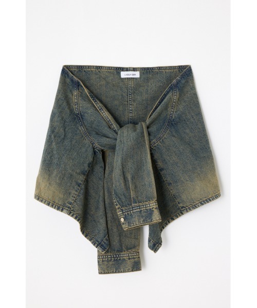 LAGUA GEM(ラグアジェム)の「WRAP SLEEVE デニムショートパンツ(デニムパンツ・レディース・ブルー/ブラック・X-SMALL/SMALL/MEDIUM)」の22枚目の写真