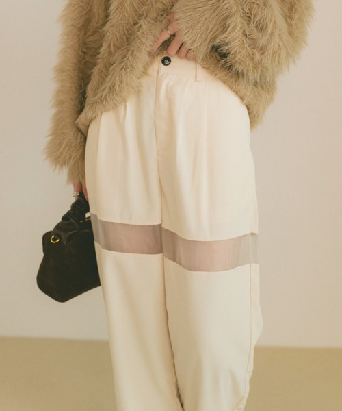 VANNIE U（ヴァニーユー）の「シアーラインスラックスパンツ/SMLサイズ展開（スラックス・レディース・グレー/アイボリー・S/M/L）」の12枚目の写真