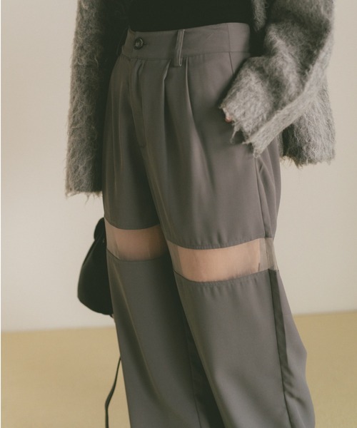 VANNIE U（ヴァニーユー）の「シアーラインスラックスパンツ/SMLサイズ展開（スラックス・レディース・グレー/アイボリー・S/M/L）」の9枚目の写真