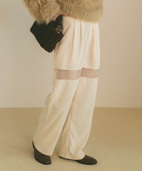 VANNIE U（ヴァニーユー）の「シアーラインスラックスパンツ/SMLサイズ展開（スラックス・レディース・グレー/アイボリー・S/M/L）」の13枚目の写真