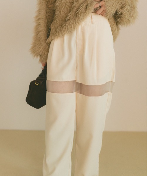 VANNIE U（ヴァニーユー）の「シアーラインスラックスパンツ/SMLサイズ展開（スラックス・レディース・グレー/アイボリー・S/M/L）」の14枚目の写真