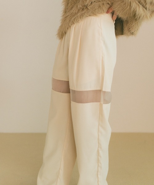 VANNIE U（ヴァニーユー）の「シアーラインスラックスパンツ/SMLサイズ展開（スラックス・レディース・グレー/アイボリー・S/M/L）」の15枚目の写真