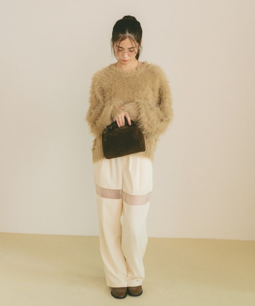 VANNIE U（ヴァニーユー）の「シアーラインスラックスパンツ/SMLサイズ展開（スラックス・レディース・グレー/アイボリー・S/M/L）」の16枚目の写真