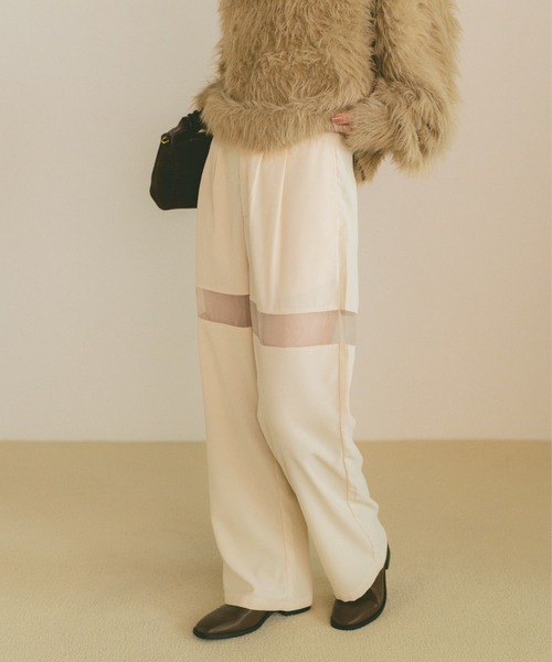 VANNIE U（ヴァニーユー）の「シアーラインスラックスパンツ/SMLサイズ展開（スラックス・レディース・グレー/アイボリー・S/M/L）」の11枚目の写真