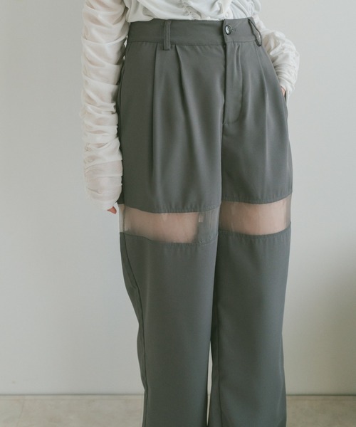 VANNIE U(ヴァニーユー)の「シアーラインスラックスパンツ/SMLサイズ展開(スラックス・レディース・グレー/アイボリー・S/M/L)」の11枚目の写真
