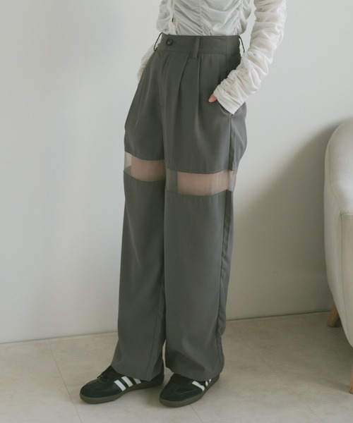 VANNIE U(ヴァニーユー)の「シアーラインスラックスパンツ/SMLサイズ展開(スラックス・レディース・グレー/アイボリー・S/M/L)」の13枚目の写真