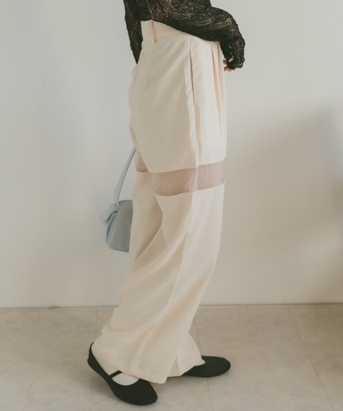 VANNIE U(ヴァニーユー)の「シアーラインスラックスパンツ/SMLサイズ展開(スラックス・レディース・グレー/アイボリー・S/M/L)」の16枚目の写真