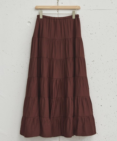 Doux archives(ドゥアルシーヴ)の「ギャザーティアードスカート(スカート・レディース・グレー/サックスブルー/ブラウン・FREE)」の3枚目の写真