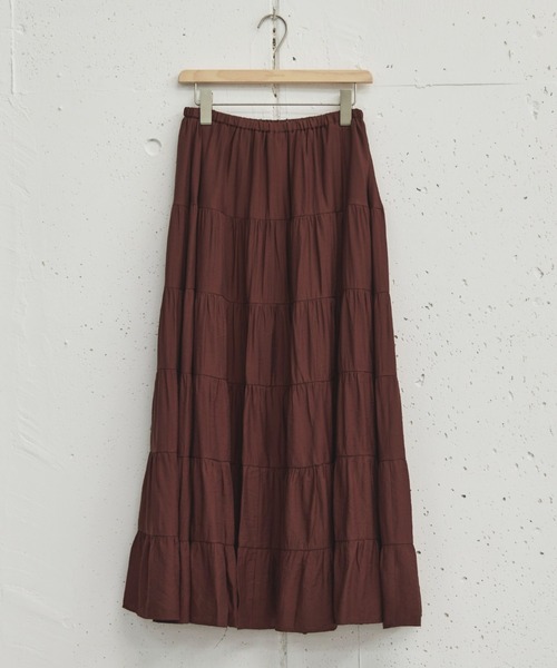 Doux archives(ドゥアルシーヴ)の「ギャザーティアードスカート(スカート・レディース・グレー/サックスブルー/ブラウン・FREE)」の14枚目の写真