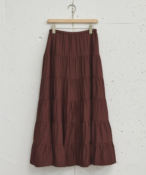 Doux archives(ドゥアルシーヴ)の「ギャザーティアードスカート(スカート・レディース・グレー/サックスブルー/ブラウン・FREE)」の13枚目の写真