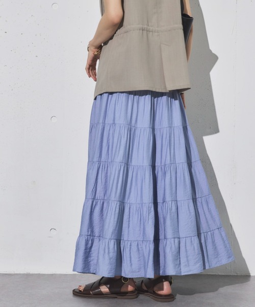 Doux archives(ドゥアルシーヴ)の「ギャザーティアードスカート(スカート・レディース・グレー/サックスブルー/ブラウン・FREE)」の11枚目の写真