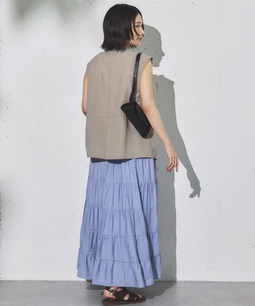 Doux archives(ドゥアルシーヴ)の「ギャザーティアードスカート(スカート・レディース・グレー/サックスブルー/ブラウン・FREE)」の4枚目の写真