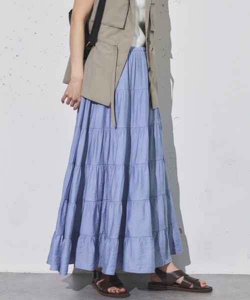 Doux archives(ドゥアルシーヴ)の「ギャザーティアードスカート(スカート・レディース・グレー/サックスブルー/ブラウン・FREE)」の12枚目の写真