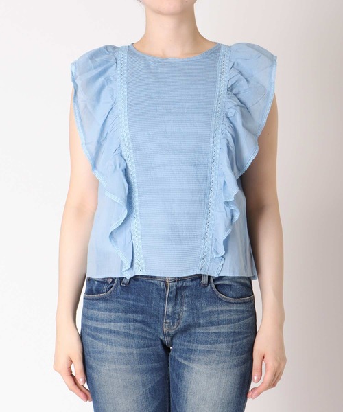 Jines（ジネス）の「インド刺繍ラッフルブラウス（シャツ/ブラウス・レディース・ブラック/ブルー・38）」の11枚目の写真