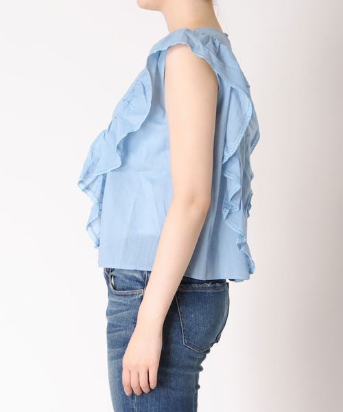 Jines（ジネス）の「インド刺繍ラッフルブラウス（シャツ/ブラウス・レディース・ブラック/ブルー・38）」の12枚目の写真