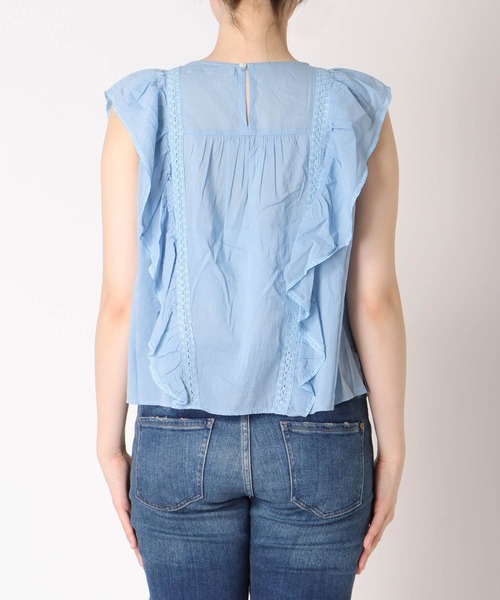 Jines（ジネス）の「インド刺繍ラッフルブラウス（シャツ/ブラウス・レディース・ブラック/ブルー・38）」の13枚目の写真