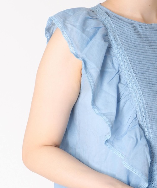 Jines（ジネス）の「インド刺繍ラッフルブラウス（シャツ/ブラウス・レディース・ブラック/ブルー・38）」の16枚目の写真