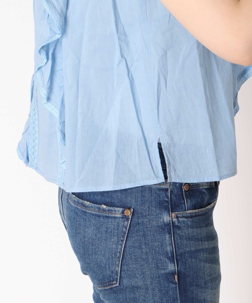 Jines（ジネス）の「インド刺繍ラッフルブラウス（シャツ/ブラウス・レディース・ブラック/ブルー・38）」の17枚目の写真