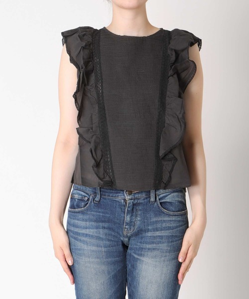 Jines（ジネス）の「インド刺繍ラッフルブラウス（シャツ/ブラウス・レディース・ブラック/ブルー・38）」の19枚目の写真