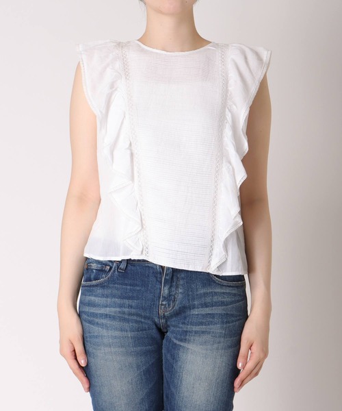 Jines（ジネス）の「インド刺繍ラッフルブラウス（シャツ/ブラウス・レディース・ブラック/ブルー・38）」の21枚目の写真